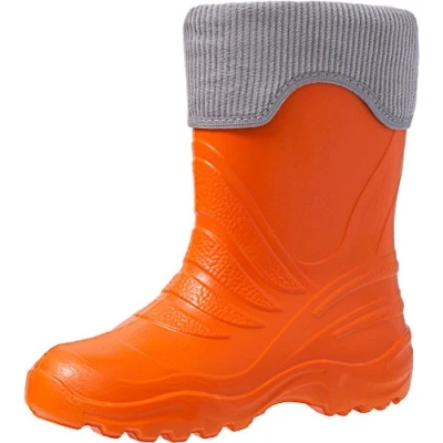 Afbeelding van Ladeheid Kinderen Meisje Jongen Lichtgewicht EVA Thermo Rubberen Regenlaarzen LA 861 (Oranje151c/Grijs, 34/35 EU)
