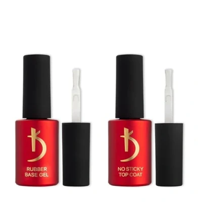 Afbeelding van K Professionele nagelgel, rubberen basis &amp; No Wipe Top Coat, nagellak, manicurekit, glanzend en duurzaam, geschikt voor beginners professionals, hoogglans, gezonde nagels, 2 x 7 ml, nagelverlenging