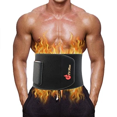 Afbeelding van Fit Max Taille afslankende zweetriem, sauna verstelbare riem, lendensteun tailletrainer, buiktrimmer, buiktonerriem, buikband, buikband. Zwart, One size