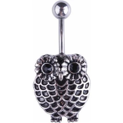 Afbeelding van Fako Bijoux® Navelpiercing Uiltje Zwart
