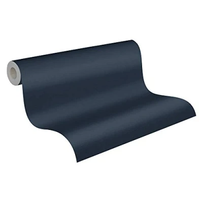 Afbeelding van Leen Bakker Livingwalls Behang Linnenstructuur Donkerblauw 53cm X 10,05 M AS379534 Blauw Vinyl