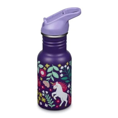 Afbeelding van Klean Kanteen Fiets drinkflessen Classic Narrow (Flip Sport) met drinksluiting van roestvrij staal in de kleur paars een volume 355 ml, 1011206