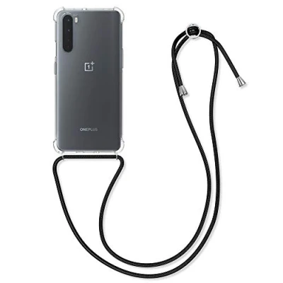 Afbeelding van kwmobile telefoonhoesje geschikt voor OnePlus Nord Hoesje met telefoonkoord Back cover in zwart / transparant