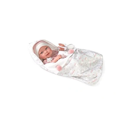 Afbeelding van Antonio Juan levensechte babypop meisje met slaapzak en speen 42 cm