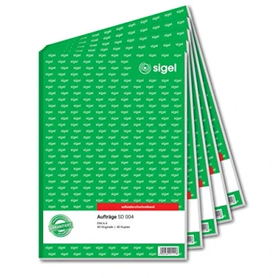 Afbeelding van Sigel SD001 order, 2 voudig, A5, 2x40 vellen, zelfdoorschrijvend A4, x 40 vellen. 5 Stuk