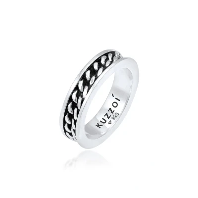 Afbeelding van Kuzzoi Statement Chain Ring, Heren, Maat: 62, Silber