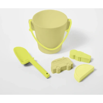 Afbeelding van Sunnylife Kids Splash Time Emmer met Schep Siliconen Yellow / Silicone