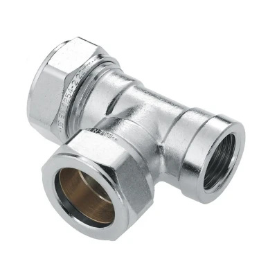 Afbeelding van Bonfix T koppeling 15 x mm knel 1/2&quot; bi.dr. vertind