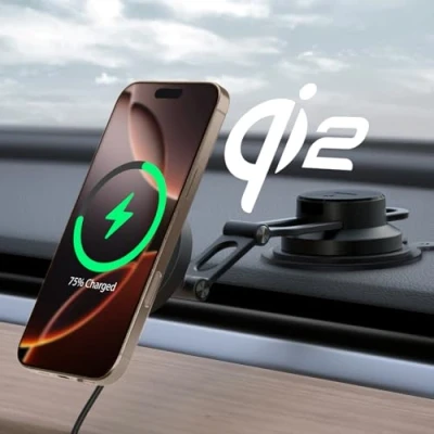 Afbeelding van Spigen OneTap Pro 4 MagFit Qi2 15W Snelle draadloze autolader, autotelefoonhouder, ontworpen voor MagSafe, compatibel met iPhone 16, 15, 14, 13, 12 serie, dashboard/voorruit