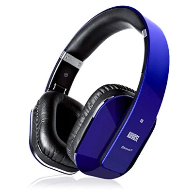 Afbeelding van August EP650 Bluetooth v4.2 NFC koptelefoon met aptX Low Latency draadloze over ear hoofdtelefoon individueel geluid, blauw