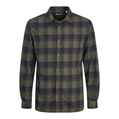 Afbeelding van JACK&amp;JONES PLUS Heren Jjjoshua Fall Buffalo Shirt Ls Pls Vrijetijdshemd, Forest Night, 4XL
