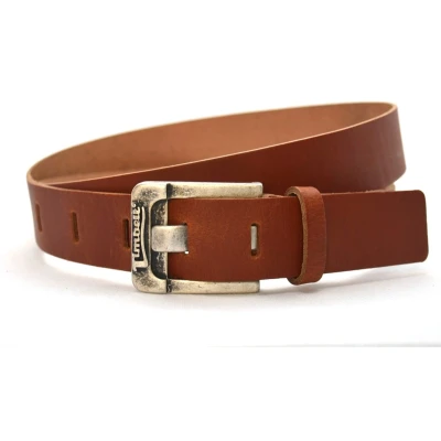 Afbeelding van Timbelt 3,5 cm echt lederen cognac riem heren / dames jeansriem Riemmaat 95 Totale lengte 110