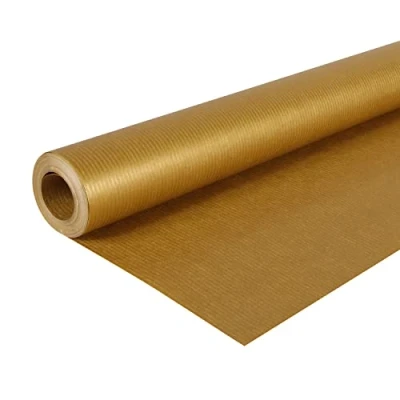 Afbeelding van Clairefontaine 195775C rol (goudkleurig kraftpapier, 10 x 0,7 m, 60 g, PEFC, ideaal voor je knutselprojecten) 1 stuk, goud