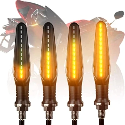 Afbeelding van Fezz Ledknipperlicht voor de motorfiets, E gekeurd, universeel ledknipperlicht, dagrijverlichting, amberkleurig, 4 stuks