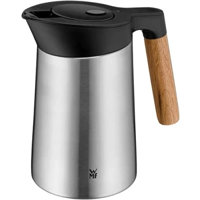 Afbeelding van WMF Kineo dubbelwandige thermoskan, 0,6 l, roestvrij staal met kliksluiting, houdt dranken 12 uur warm en 24 koud, mat