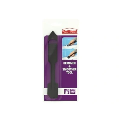 Afbeelding van UniBond Afdichtmiddel en gladder gereedschap, eenvoudig te gebruiken afdichtingshulpmiddel, 2 in 1 plastic afdichtingsgereedschap voor gladmaken, siliconenverwijderaar, zwart