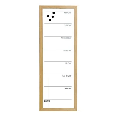 Afbeelding van Bi Office MM02418230 Weekplanner met notitiebord, MDF frame gelakt staal, 60 x 20 cm groot, eiken