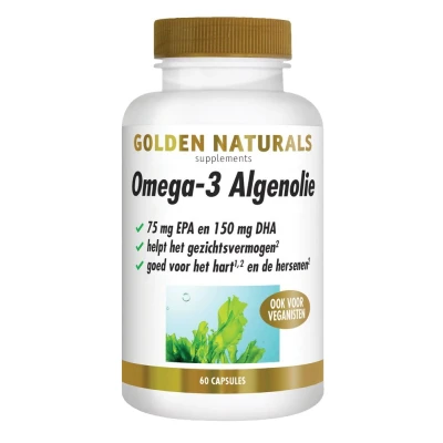 Afbeelding van 2x Golden Naturals Omega 3 Algenolie 60 capsules