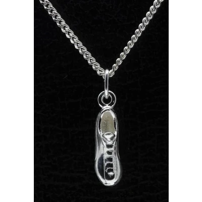 Afbeelding van Zilveren Voetbalschoen ketting hanger groot 2