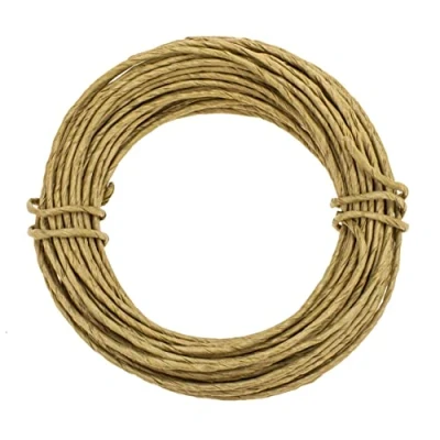 Afbeelding van GLOREX 6 1280 236 Papieren draad, 2 mm, lengte 10 m, goud, voor knutselen en binden van bloemstukken kransen