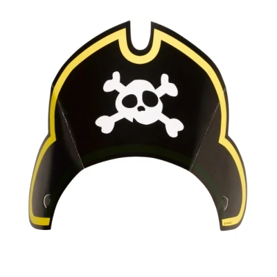 Afbeelding van Amscan Feesthoedjes Piraten 27,6 X 12,1 Cm Zwart 8 Stuks