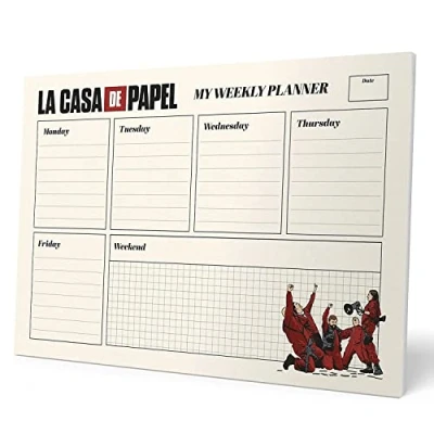 Afbeelding van Grupo Erik BPSA40018 A4 Weekplanner La Casa De Papel Bureauplanner met 54 afscheurbare vellen