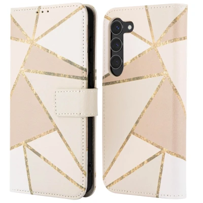 Afbeelding van imoshion Hoesje Geschikt voor Samsung Galaxy S23 Design Bookcase smartphone Beige Graphic