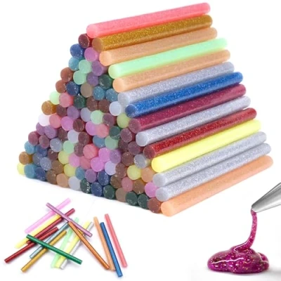 Afbeelding van 120 Stuks Gekleurde Hot Melt Lijm Sticks, 7mm x 100mm Kleurrijke Lijmstiften, Lijmsticks voor Warmlijmpistool, Lijmpistool Sticks Doe het zelf Handwerk en Repareren (10 Kleuren)