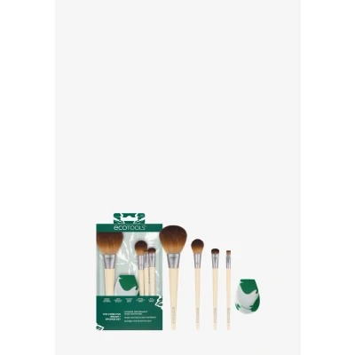 Afbeelding van EcoTools Core Five make up borstel en spons kit, voor oogschaduw, blozen, bronzer, eyeliner foundation, mengspons, essentials, 5 delige set