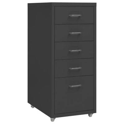 Afbeelding van Ladeblok verrijdbaar 28x41x69 cm metaal antracietkleurig