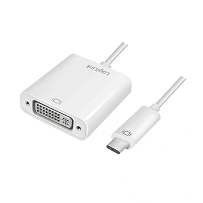 Afbeelding van LogiLink UA0245A USB / DVI Adapter [1x 3.2 Gen 2 stekker C (USB 3.1) 1x bus 24+5 polig] Wit 14.00 cm