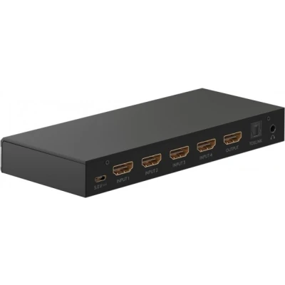 Afbeelding van HDMI matrix Goobay 4 naar 1 poorts (Afstandsbediening, 4K@60Hz, Toslink, Jack)