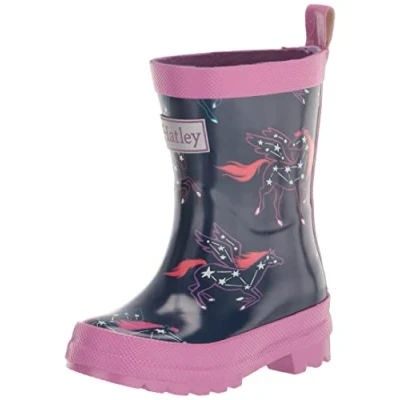 Afbeelding van Hatley Wellington Regenlaarzen met print, rubberlaarzen voor meisjes, Pegasus Constellations, 22 EU