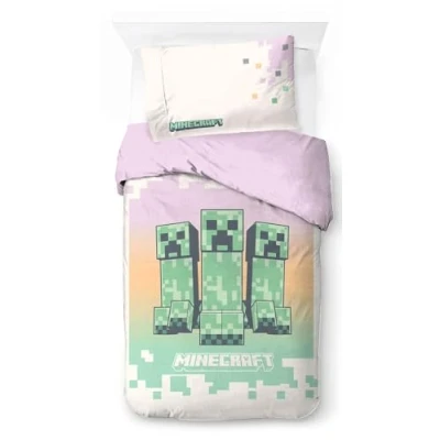 Afbeelding van Jay Franco Minecraft Desert Creeper 100% katoenen beddengoedset, dekbedovertrekset voor één persoon, inclusief kussensloop van 50 x 70 cm