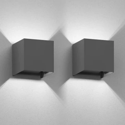 Afbeelding van ledscom.de 2 x CUBEL wandlamp voor buiten, antraciet, IP65, Up