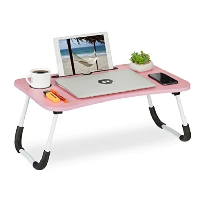 Afbeelding van Relaxdays Laptop tafel, Notebookstandaard, Roze