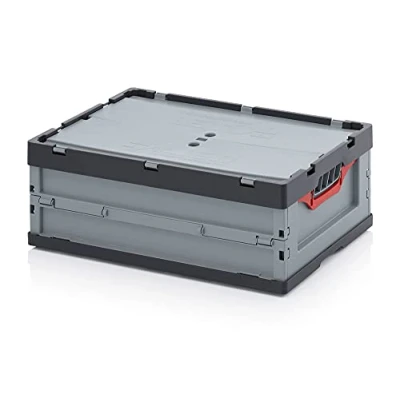 Afbeelding van Auer FBD 64/22, vouwbox met klapdeksel, 60 x 40 22 cm, 46 liter, vouwbox, opslagbox, transportcontainer, stapelbox, kunststof box, opbergkist, eurohouder, campingbox, camperbox