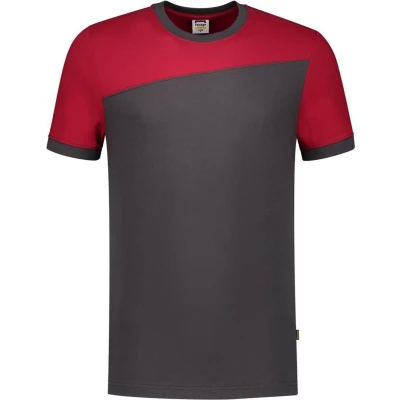 Afbeelding van Tricorp T shirt Bicolor Naden 102006 Donkergrijs / Rood Maat 4XL