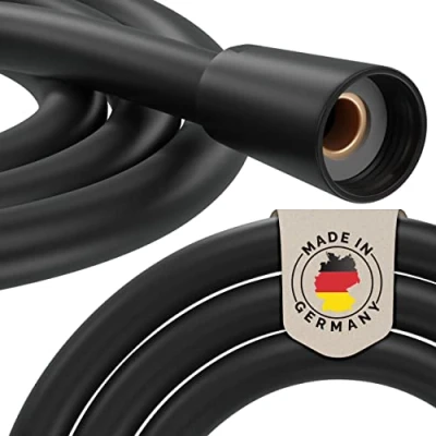 Afbeelding van PRISMA Doucheslang 160cm zwart met dubbele bescherming tegen verdraaien. MADE IN DUITSLAND Extreem flexibel, bestand verdraaien, knikbescherming.