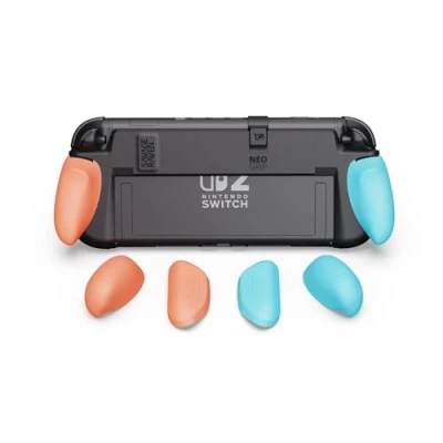 Afbeelding van Savage Raven by Skull &amp; Co. NeoGrip for Nintendo Switch 2: An Ergonomic Grip Hard Shell Handheld Case with Replaceable Grips [to fit All Hands Sizes] [No Carrying Case] Neon Blue(L)+Neon Red(R)