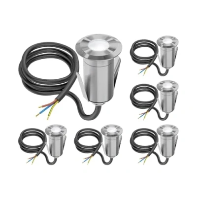 Afbeelding van ledscom.de 6 stuks LED vloerinbouwlamp GLOX voor buiten, IP67, aluminium, rond, 35mm Ø, wit, mat