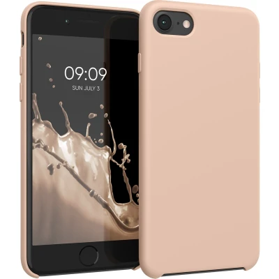 Afbeelding van kwmobile telefoonhoesje geschikt voor Apple iPhone SE (2022) / (2020) 8 7 Hoesje met siliconen coating Smartphone case in oudroze