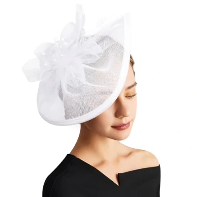 Afbeelding van DRESHOW Fascinator Hoeden Dames Thee Party Hoofddeksels Pillendoosje Hoed Vintage Hoofdband Cocktail voor Meisjes en Vrouwen