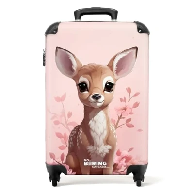 Afbeelding van NoBoringSuitcases.com® Kinderkoffer hert meisje Trolley koffer kind 55x35x25