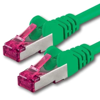 Afbeelding van 1aTTack.de 10m groen 1 stuk netwerkkabel Cat6a (10Gb/s) S FTP CAT 6a Lanka kabel GHMT gecertificeerd PIMF 500 MHz Cat5 Cat5e Cat6 Cat7 voor switch, router, modem, internet