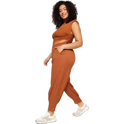Afbeelding van Trendyol Tile Carrot Fit Elastische Taille Gebreide Plus Size Broek Tbbss23Ar00002