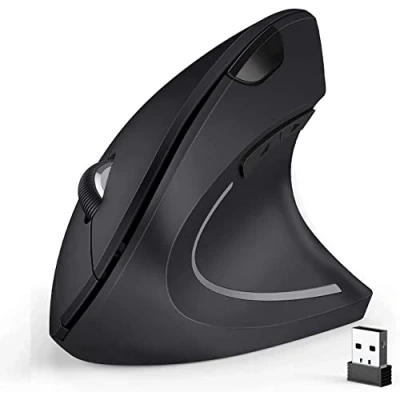 Afbeelding van BeWishes Ergonomische muis, 2,4 G verticale draadloze optische muis met 6 toetsen 3 instelbare dpi 800/1200/1600 voor laptop, pc, computer, kantoor, laptop enz.