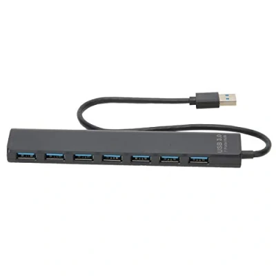 Afbeelding van 7 in 1 USB HUB, Potrs Meerdere poorten 3.0 HUB Splitter Laptop PC 5 Gbps High Speed ​​netwerkadapter Plug en Play LED indicatielampjes voor sticks, muis