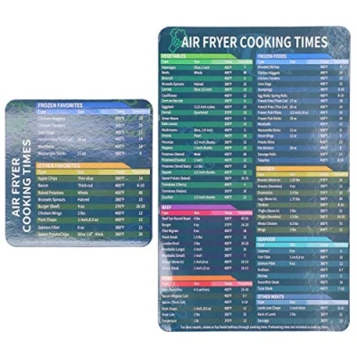 Afbeelding van Magnetische spiekbriefjesset voor luchtfriteuse, luchtfriteuse Kooktijdentabel Accessoires, Airfryer accessoire Beknopte handleiding koken en frituren zwart