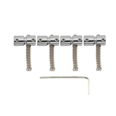 Afbeelding van Musiclily Pro 19mm Staal Bas Brugzadels voor 4 snarige J/P stijl Basgitaar,Chroom (Set van 4)